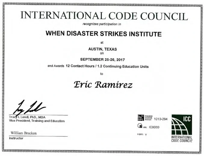 Disaster Response Inspector | Fire Rescue Training | Eric Ramirez